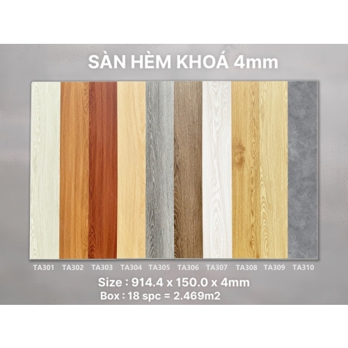 Sàn nhựa hèm khóa 4mm 